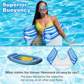 img 1 attached to Inflatable Pool Floats, XL 2 Pack Fabric Pool Hammock For Adult Water Floating Rafts Lounges Multi-Purpose Swimming Pool Accessories 4-In-1 Saddle Lounge Chair Drifter For Pool Lake Beach River Travel