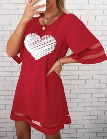 img 2 attached to Stay Stylish With LookbookStore'S Casual Mesh Panel Tunic Dress For Women