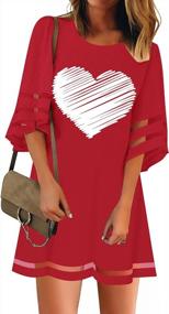img 4 attached to Оставайтесь стильными с повседневным платьем-туникой с сетчатыми вставками от LookbookStore для женщин
