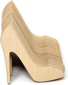 img 1 attached to Самодельные поделки, сделанные легко с помощью Gocutouts Деревянные вырезы на высоком каблуке - упаковка из 25 незавершенных деревянных форм каблука - D0455