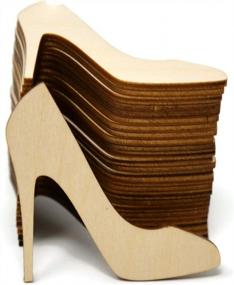 img 2 attached to DIY Crafts Made Easy With Gocutouts Wooden High Heel Cutouts - Pack Of 25 Unfinished Wooden Heel Shapes - D0455