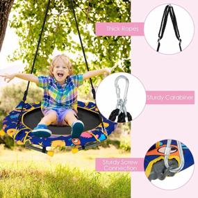 img 2 attached to Versatile 2-In-1 Trampoline And Swing Combo For Kids - INFANS 36 Inch Foldable Mini Trampoline With Adjustable Straps And Detachable Handrail For Indoor And Outdoor Fun