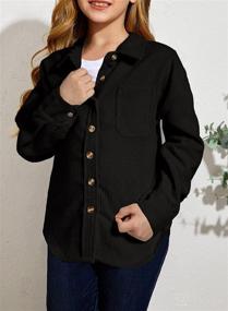 img 3 attached to Stylish and Functional: Sidefeel Girl's Corduroy Shirt Coats with Pockets - Long Sleeve Button Down Blouses Tops