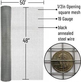 img 3 attached to Galvanized Welded Wire Fence Roll - 19 Gauge Hardware Cloth With 1/2 Inch Mesh, 48"X50' Chicken Wire Fencing Mesh Roll For Garden And Farm Protection - Nine Deer