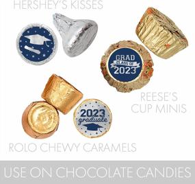 img 1 attached to Class Of 2023 Graduation Stickers For Kisses Candy And Chocolate Drops - 180 Count In Blue And Silver School Colors - Perfect Decorations For Graduation Party