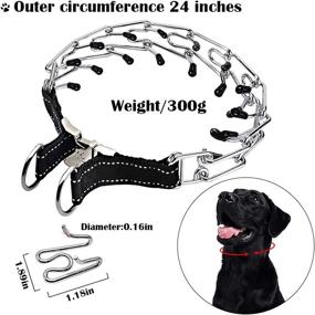 img 3 attached to 🐶 Pit Bull German Shepherd Training Collar: Metal Pinch Pets Collar with Quick Release Snap Buckle, Rubber Tips, and Easy-On Adjustable Design - 24 inch