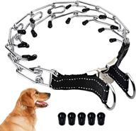 🐶 pit bull german shepherd training collar: metal pinch pets collar with quick release snap buckle, rubber tips, and easy-on adjustable design - 24 inch logo