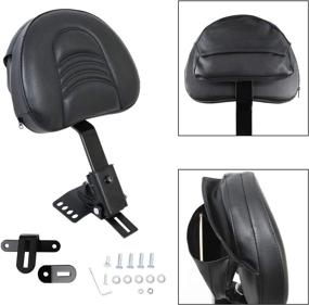 img 2 attached to 👨 AUFER Adjustable Plug-in Driver Rider Backrest | Custom Made for 1997-2022 Touring Road King Street Glide Road Glide Electra Glide, Black