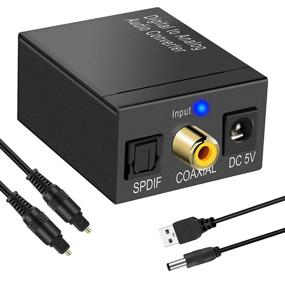 img 4 attached to Friencity Digital To Analog Audio Converter, Optical To RCA Converter, SPDIF(Toslink) Coaxial To Stereo L/R AUX Adapter W/Optical Cable For TV Amps Blu-Ray Player PS4 Home Cinema, Plug N Play