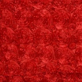 img 2 attached to Grandiose Rosette 3D Satin Tablecloth In RED - Perfect For Weddings & Party Event Decoration