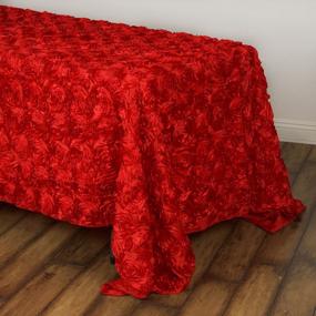 img 3 attached to Grandiose Rosette 3D Satin Tablecloth In RED - Perfect For Weddings & Party Event Decoration