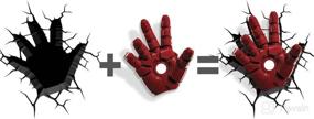 img 1 attached to 3DLightFX Marvel Avengers Iron Man Hand 3D Deco Light - Red, 816733840598