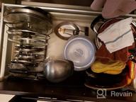 img 1 attached to Organize Your Kitchen In Style With Toplife'S Expandable Pans Organizer Rack - 10 Customizable Compartments For Pans, Bakeware, Lids, And More! review by Rudy Hilmy