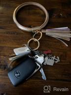 img 1 attached to Stylish Leather Tassel Keychain Bracelet - Portable Key Ring Wristlet Bangle For Women, Perfect Gift For Any Occasion review by Craig Galante
