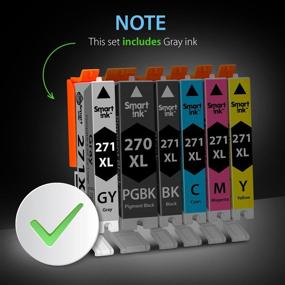 img 1 attached to 🖨️ Smart Ink Compatible Ink Cartridge Replacement: Canon Pixma PGI 270XL 270 XL CLI 271 271XL (PGBK&BK/C/M/Y/GY 6 Pack Combo) for MG7720 TS9020 TS8020