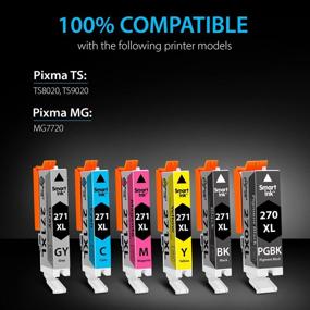 img 2 attached to 🖨️ Smart Ink Compatible Ink Cartridge Replacement: Canon Pixma PGI 270XL 270 XL CLI 271 271XL (PGBK&BK/C/M/Y/GY 6 Pack Combo) for MG7720 TS9020 TS8020