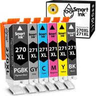 🖨️ smart ink compatible ink cartridge replacement: canon pixma pgi 270xl 270 xl cli 271 271xl (pgbk&bk/c/m/y/gy 6 pack combo) for mg7720 ts9020 ts8020 logo
