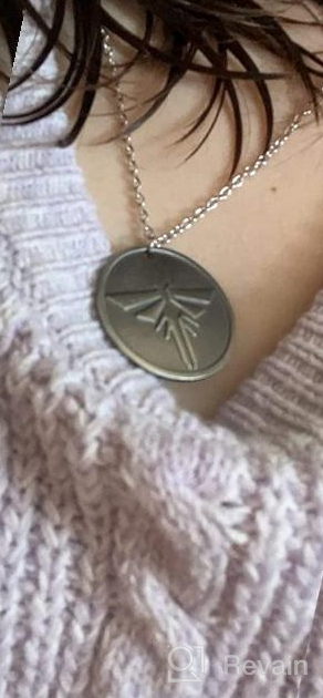 img 1 attached to Exquisite Antique Silver Plated 'The Last Of Us' Engraved Firefly Round Charm Pendant Necklace - A Timeless Piece! review by Michael Maes