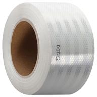 enhance road safety with 2 inch x 33 feet reflective safety tape: dot-c2 sliver white conspicuity reflector strip for trailer truck vehicle logo