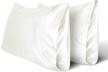 silky satin pillowcase for hair and skin with envelope closure cool and easy to wash, standard size 20x26 inches pack of 2 - ivory logo