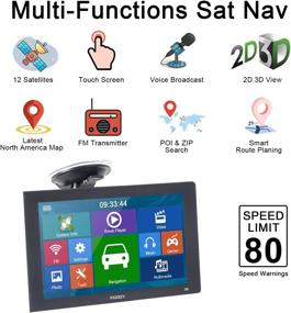 img 2 attached to 🚗 XGODY 9" GPS Navigation for Car Truck Vehicle: Bluetooth GPS Navigator with Lifetime Maps, HD Touch Screen & Voice Broadcast