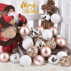 img 2 attached to 60PCS Christmas Ornaments For Xmas Tree,2.36Inch Shatterproof Christmas Ball Ornaments, Xmas Seasonal Mixed Hanging Balls For Christmas Tree Party Holiday Decor(Silver&White&Rose)