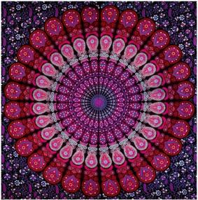 img 3 attached to Bohemian Mandala Tapestry - Psychedelic Indian Wall Art For Dorms And Beaches