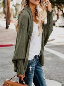 img 3 attached to Womens Chunky Knit Cardigans Open Front Warm Sweaters Loose And Casual Outwear Coats