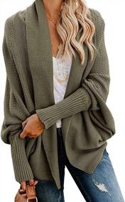 img 4 attached to Womens Chunky Knit Cardigans Open Front Warm Sweaters Loose And Casual Outwear Coats