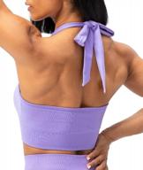 comfort and support: lavento women's seamless halter tie-back bralette for yoga and sports logo