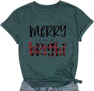 get festive with merry and bright women's leopard printed plaid christmas tee logo