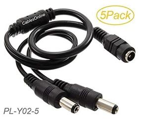 img 3 attached to CablesOnline 5-Pack 2-полосных кабелей-разветвителей постоянного тока: 1-гнездовой и 2-штекерный, 5,1 мм X 2,1 мм для камер видеонаблюдения (номер модели: PL-Y02-5)