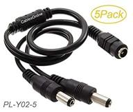cablesonline 5-pack 2-полосных кабелей-разветвителей постоянного тока: 1-гнездовой и 2-штекерный, 5,1 мм x 2,1 мм для камер видеонаблюдения (номер модели: pl-y02-5) логотип