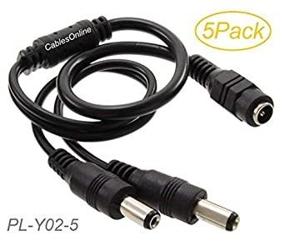 img 1 attached to CablesOnline 5-Pack 2-полосных кабелей-разветвителей постоянного тока: 1-гнездовой и 2-штекерный, 5,1 мм X 2,1 мм для камер видеонаблюдения (номер модели: PL-Y02-5)
