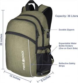 img 3 attached to Получите максимальное удобство с нашим рюкзаком для ноутбука Forest: USB-порт для зарядного устройства, достаточно места для хранения и карман для защиты от кражи