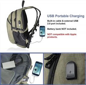 img 2 attached to Получите максимальное удобство с нашим рюкзаком для ноутбука Forest: USB-порт для зарядного устройства, достаточно места для хранения и карман для защиты от кражи