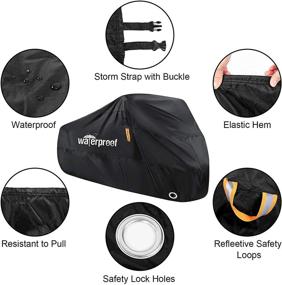 img 2 attached to 🏍️ Farway Motorcycle Cover: 210T Waterproof Motorbike Cover for Ultimate Outdoor Protection - Anti Dust, Rain, UV & Theft with Lock-Holes and Storage Bag