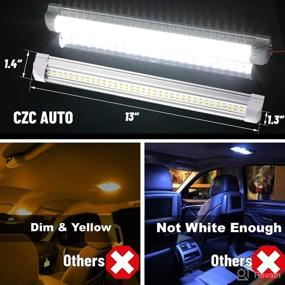 img 2 attached to 🔦 CZC AUTO 13 Inch LED Interior Light Bar 12V/24V RV Strip Light Fixture with ON/Off Switch - Camp Shell Light with 72 LEDs - Ideal for Van, Lorry, RV, Motorhome, Truck, Trailer, Boat, Cabinet, Camping - Pack of 8