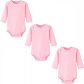 img 4 attached to 3 Pack Newborn-24 Months Baby Long Sleeve Bodysuit