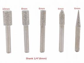 img 2 attached to 5-Piece Brazed Diamond Polishing Bit Set With 1/4" Shank For Cutting, Engraving And Buffing Stone, Concrete, Ceramic, And Marble - KangTeer