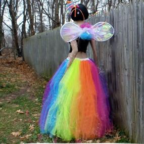 img 2 attached to 💃 CoutureBridal® Long Tutu Rainbow Tulle Skirt for Women - Fluffy Performance Skirt