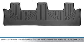 img 2 attached to 🚗 SMARTLINER Black Floor Mats for 2018-2022 Expedition / Navigator 3rd Row with 2nd Row Bench Seat (Max and L Compatible)