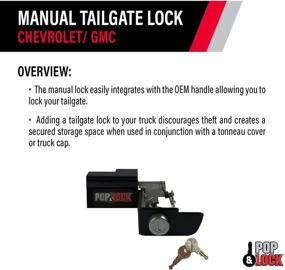 img 2 attached to 🔒 Enhance Security with Pop & Lock PL1300 Black Manual Tailgate Lock for Chevy/GMC (New Body)