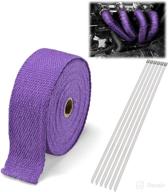 🏍️ protect your motorcycle's header with purple exhaust pipe insulation heat wrap (2"x50') - shield against thermal heat with fiberglass protection & 6x stainless ties logo