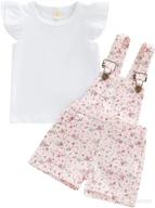 🌻 sunflower print toddler baby girl overalls shorts with pocket suspender trousers - cute summer clothing outfit логотип