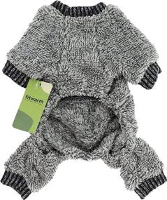 img 3 attached to 🐶 Cozy and Warm Dog Pajamas: Fitwarm Fuzzy Fleece Thermal Pet Clothes