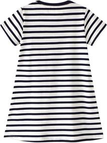 img 3 attached to 👗 Girls' Clothing and Dresses with Stripes Cartoon Applique Playwear
