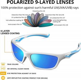 img 2 attached to Солнечные очки «DEAFRAIN» с поляризацией для детей | Неразрушаемые спортивные очки из ТПЭ | Гибкий дизайн для девочек и мальчиков от 3 до 7 лет | Защита от УФ-лучей