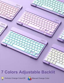 img 1 attached to Backlit Wireless Detachable Folio Keyboard Case With Pencil Holder For IPad 9Th Gen, 8Th Gen/7Th Gen/IPad Pro 10.5", IPad Air 3Rd Generation - Purple