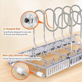 img 1 attached to Maximize Your Kitchen Space With AHNR'S Expandable Pot And Pan Organizer Rack - Hold 10+ Items And Lids With 10 Adjustable Compartments (Silver Grey)